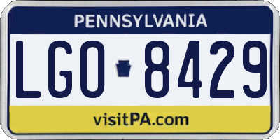 PA license plate LGO8429