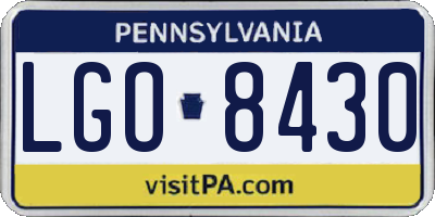 PA license plate LGO8430