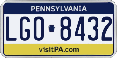 PA license plate LGO8432