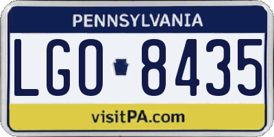 PA license plate LGO8435