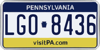 PA license plate LGO8436