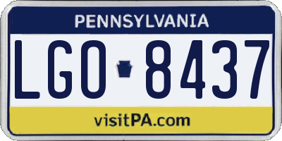 PA license plate LGO8437
