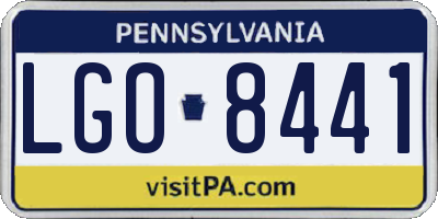 PA license plate LGO8441