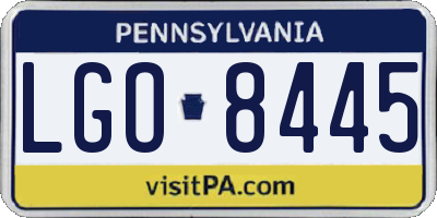 PA license plate LGO8445