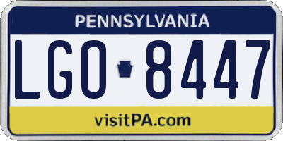 PA license plate LGO8447