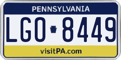 PA license plate LGO8449