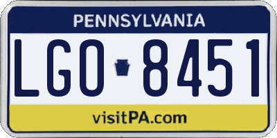 PA license plate LGO8451