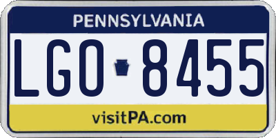 PA license plate LGO8455