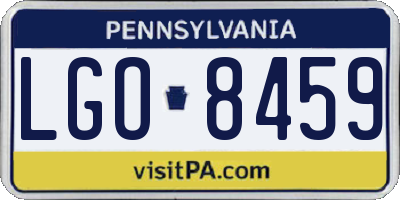 PA license plate LGO8459
