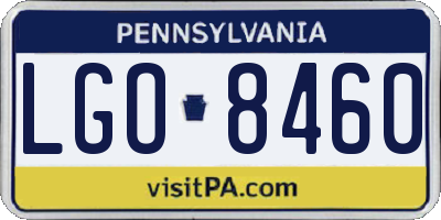 PA license plate LGO8460