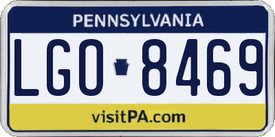 PA license plate LGO8469