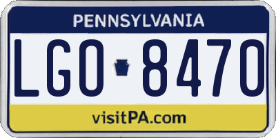 PA license plate LGO8470