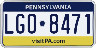 PA license plate LGO8471