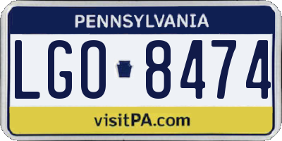 PA license plate LGO8474