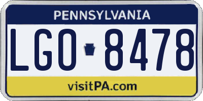 PA license plate LGO8478