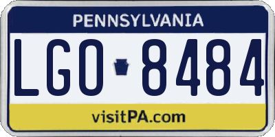 PA license plate LGO8484
