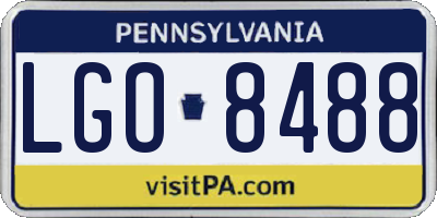 PA license plate LGO8488