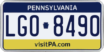 PA license plate LGO8490