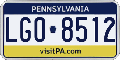 PA license plate LGO8512