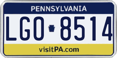 PA license plate LGO8514