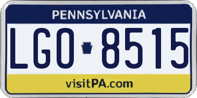 PA license plate LGO8515