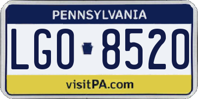 PA license plate LGO8520