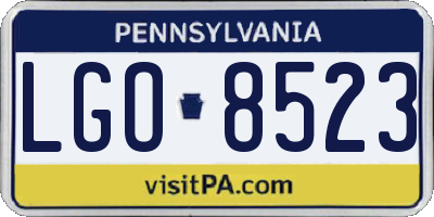 PA license plate LGO8523