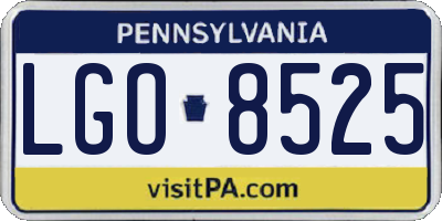PA license plate LGO8525