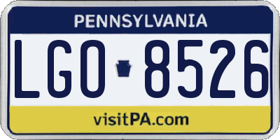 PA license plate LGO8526