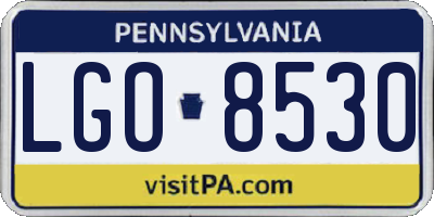PA license plate LGO8530