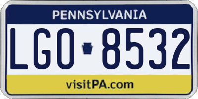 PA license plate LGO8532