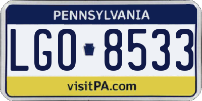 PA license plate LGO8533
