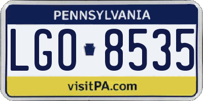 PA license plate LGO8535