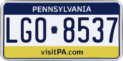PA license plate LGO8537