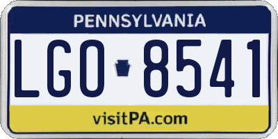 PA license plate LGO8541