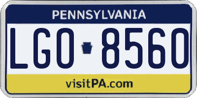 PA license plate LGO8560
