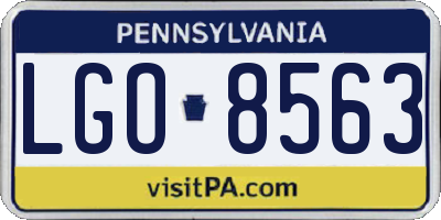 PA license plate LGO8563