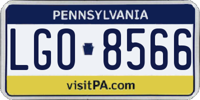 PA license plate LGO8566