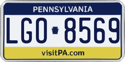 PA license plate LGO8569
