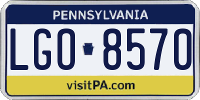 PA license plate LGO8570