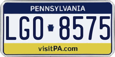 PA license plate LGO8575