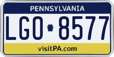 PA license plate LGO8577