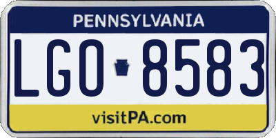 PA license plate LGO8583