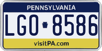 PA license plate LGO8586
