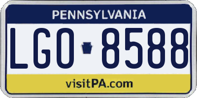 PA license plate LGO8588
