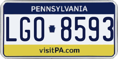 PA license plate LGO8593