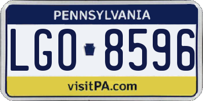 PA license plate LGO8596