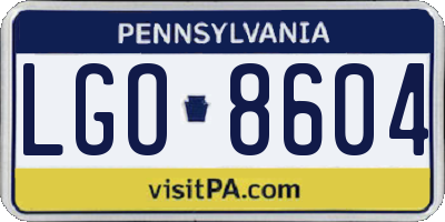 PA license plate LGO8604