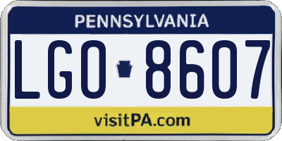 PA license plate LGO8607