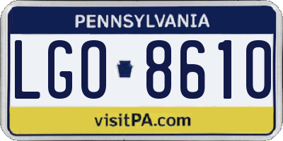 PA license plate LGO8610